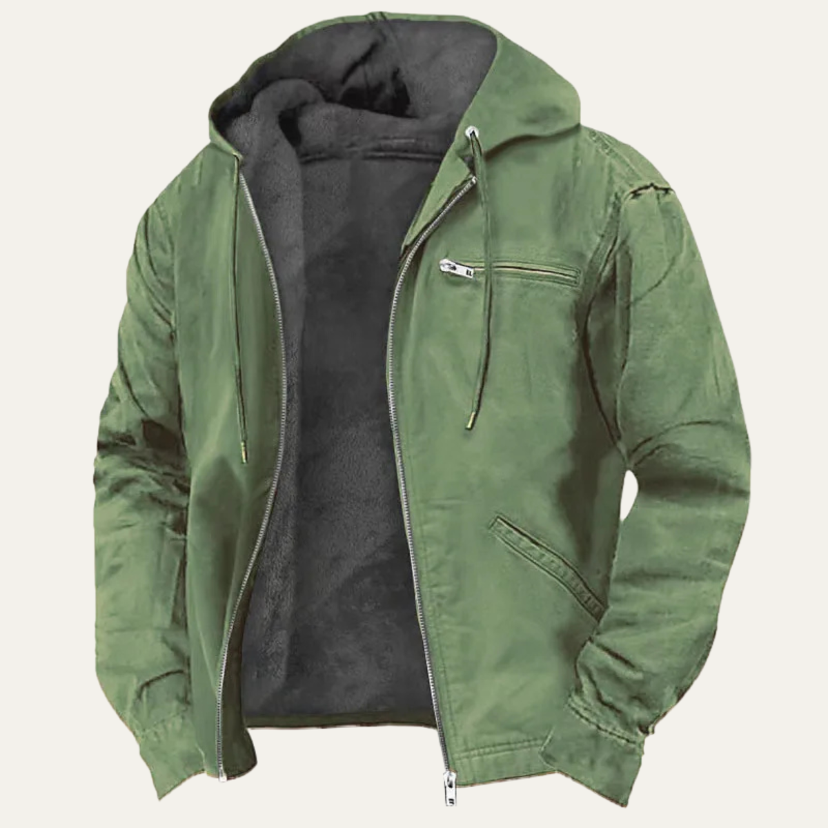 Axel | Men's Fleece Lined Hooded Jacket Camel