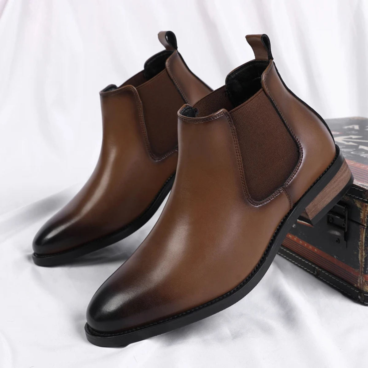 Axel | Men's Smart Leather Chelsea Boots Black