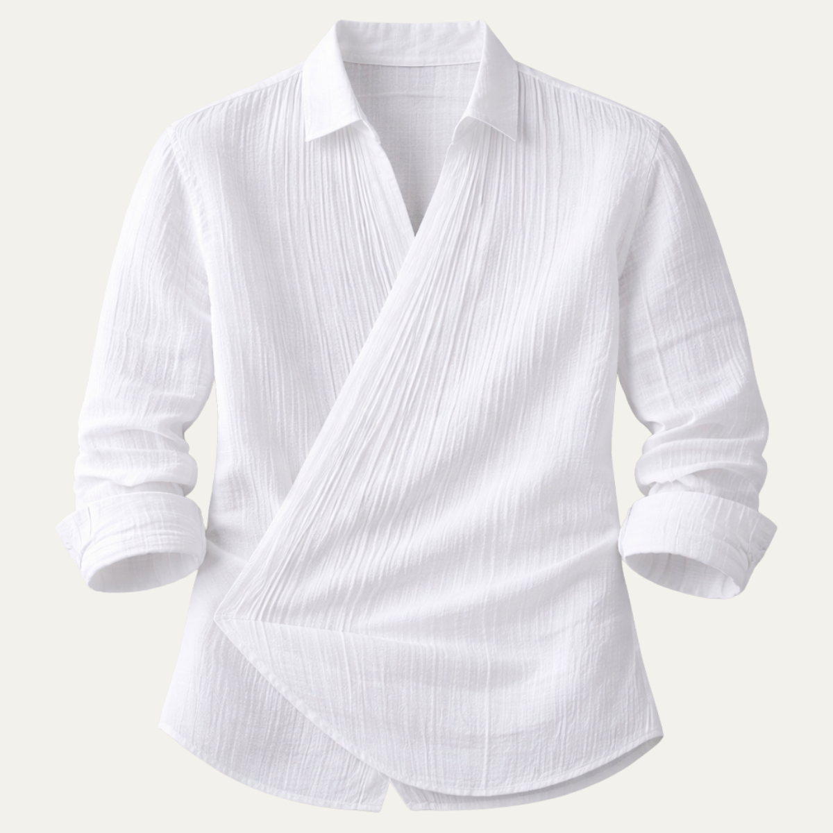 Axel | Men's Dress Shirt White Pinstripe Long Sleeve