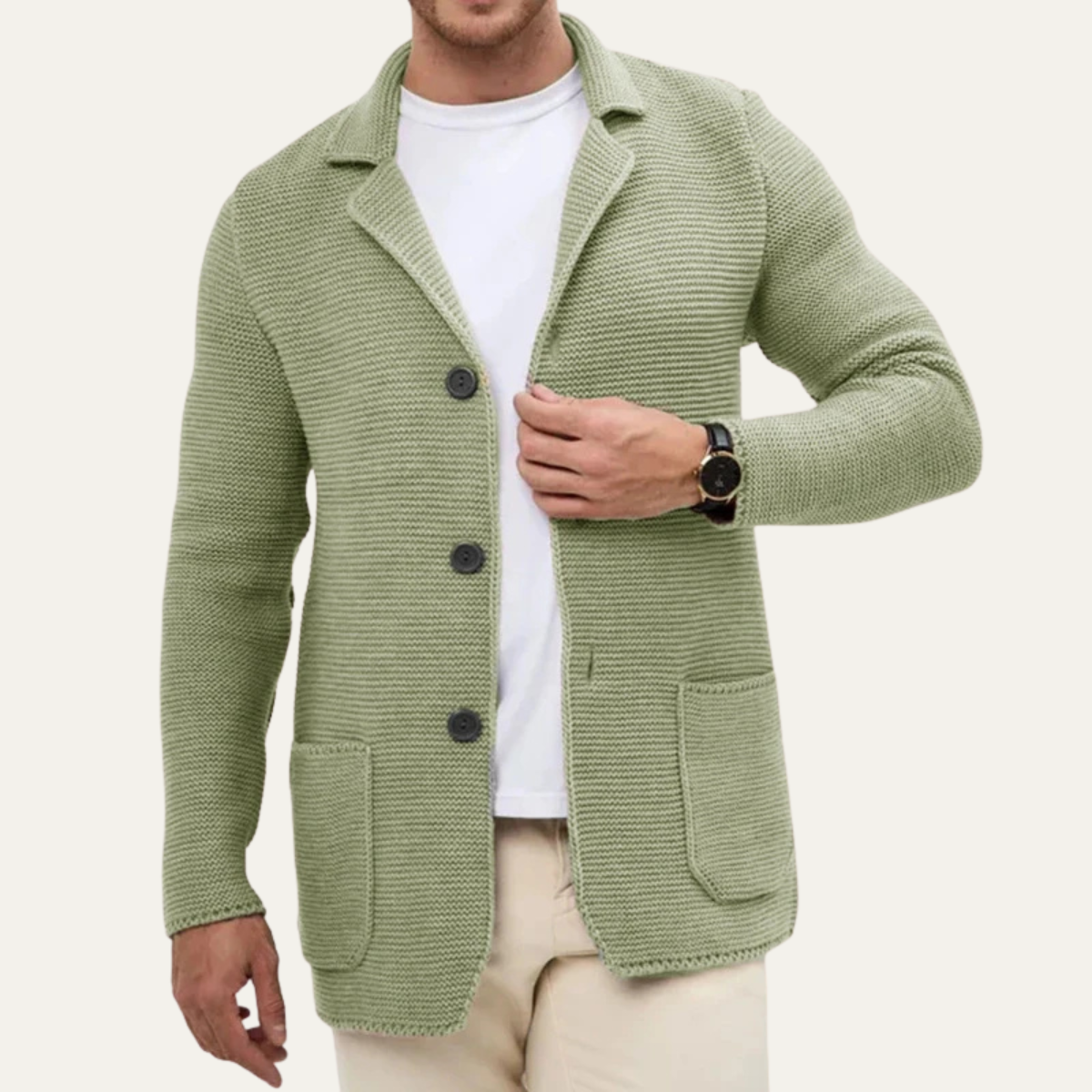 Eli | Men's Casual Knit Button Up Blazer Gray