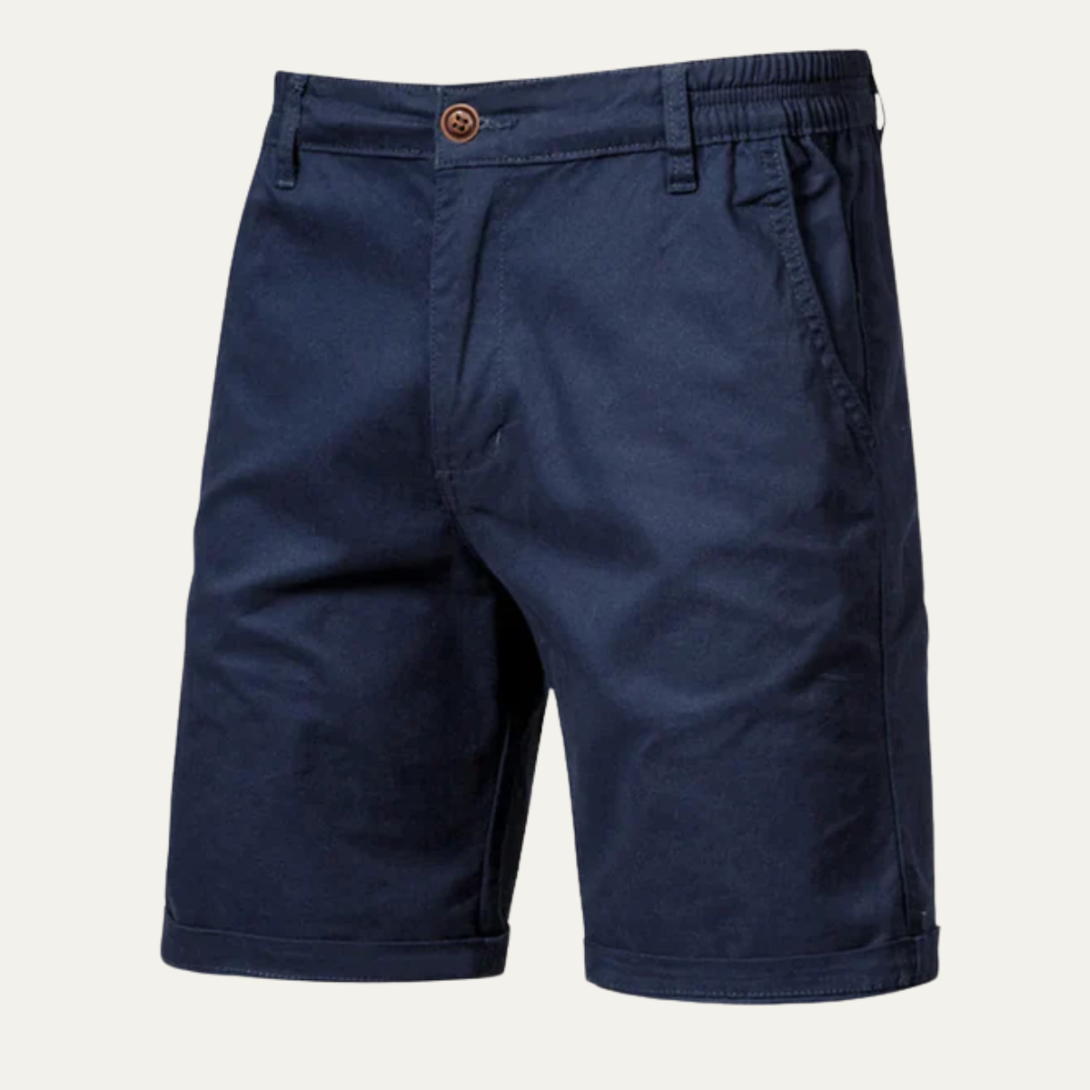 Callum | Men's Chino Shorts Cream Flat Front