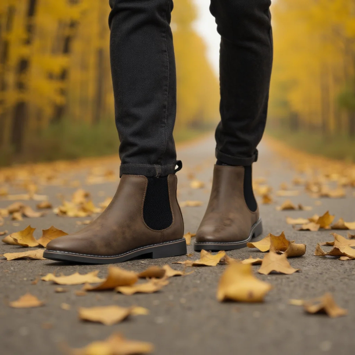Leo | Men's Chelsea Ankle Boots Brown Suede Slip On
