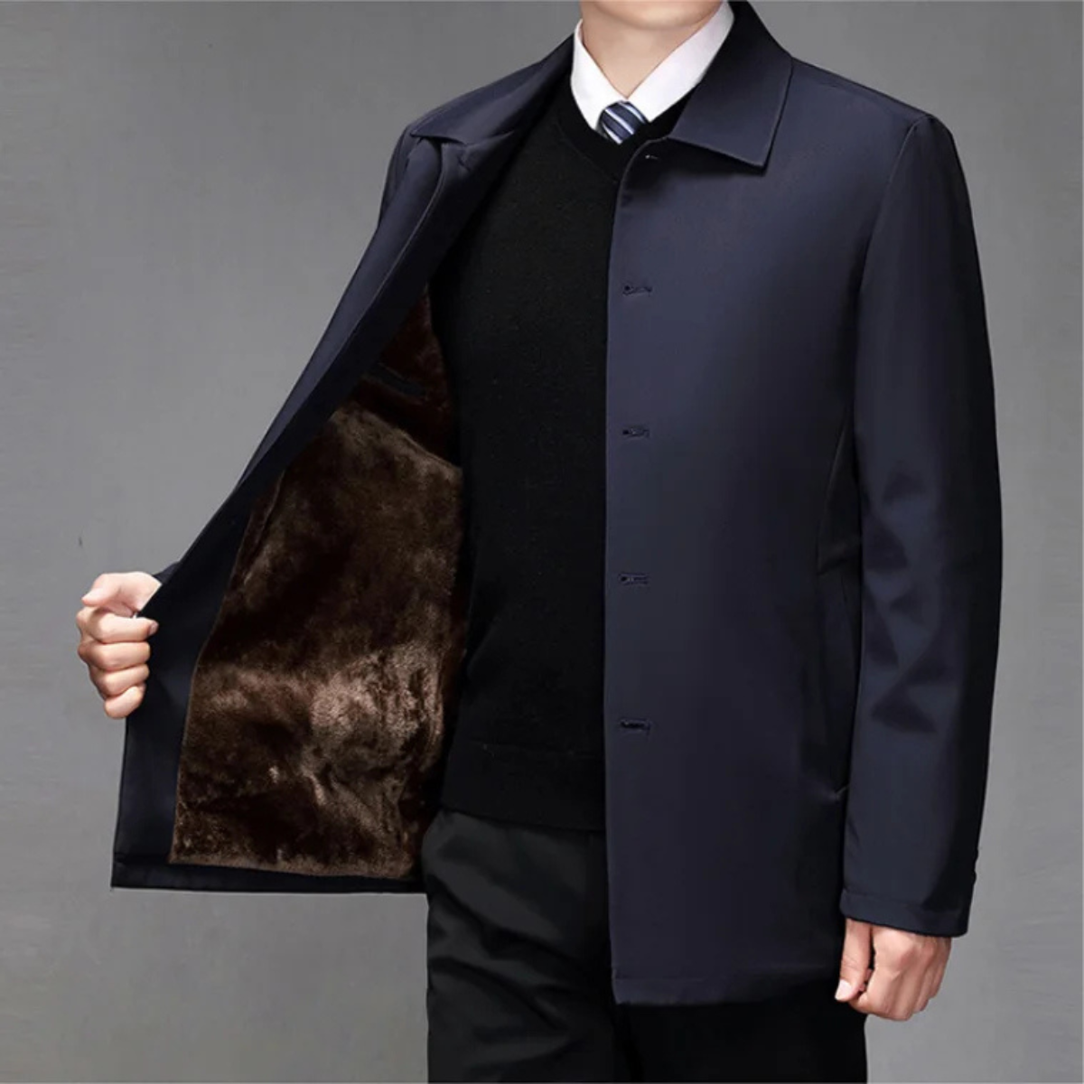 Axel | Men's Smart Casual Lightweight Button Jacket Navy