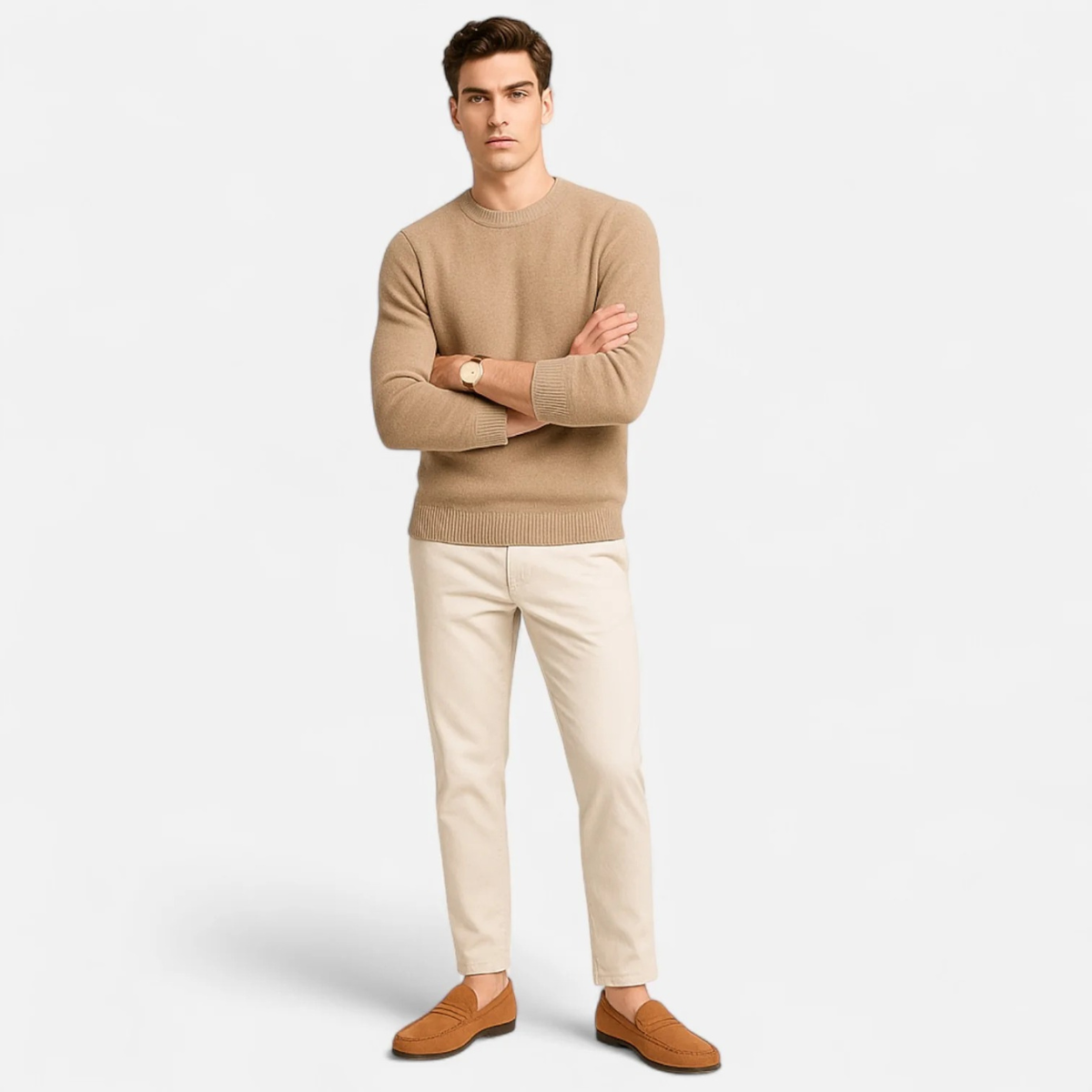 Luca | Men's Suede Loafer Moccasin Tan Slip On