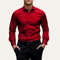 Dama Washington Axel men's dress shirt red slim fit long sleeve - front view