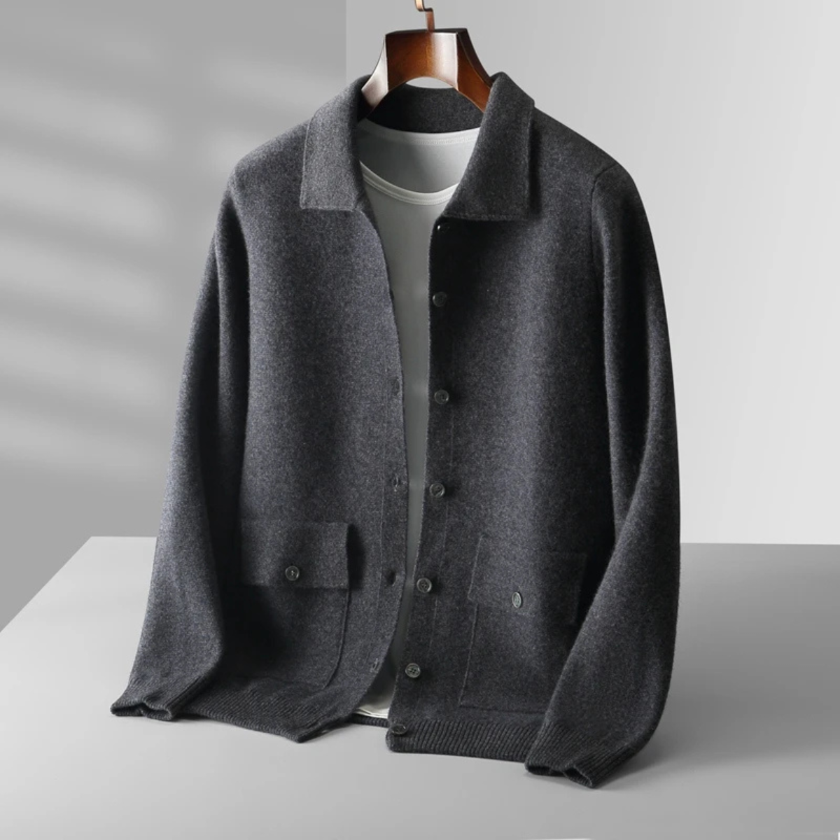 Ivo | Men's Casual Button Cardigan Cream Wool Knit