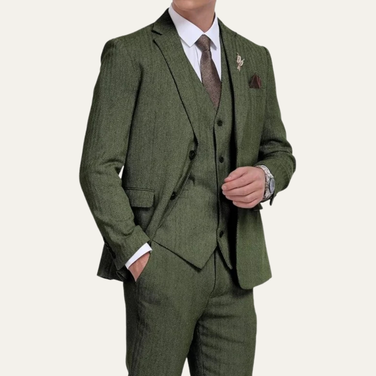 Jasper | Men's Three Piece Suit Gray Tweed Slim Fit