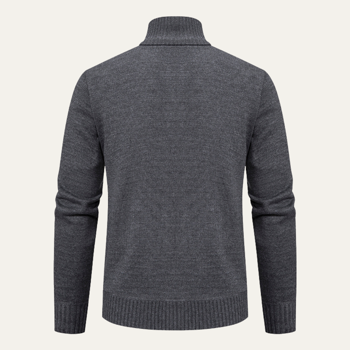 Beau | Men's Full Zip Cardigan Gray Plaid