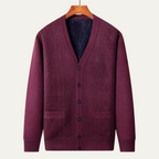 Dama Washington Wyatt men's cable knit cardigan cream button up - view 7