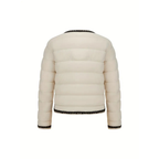 Dama Washington Cleo women's cropped puffer jacket cream black trim - view 2