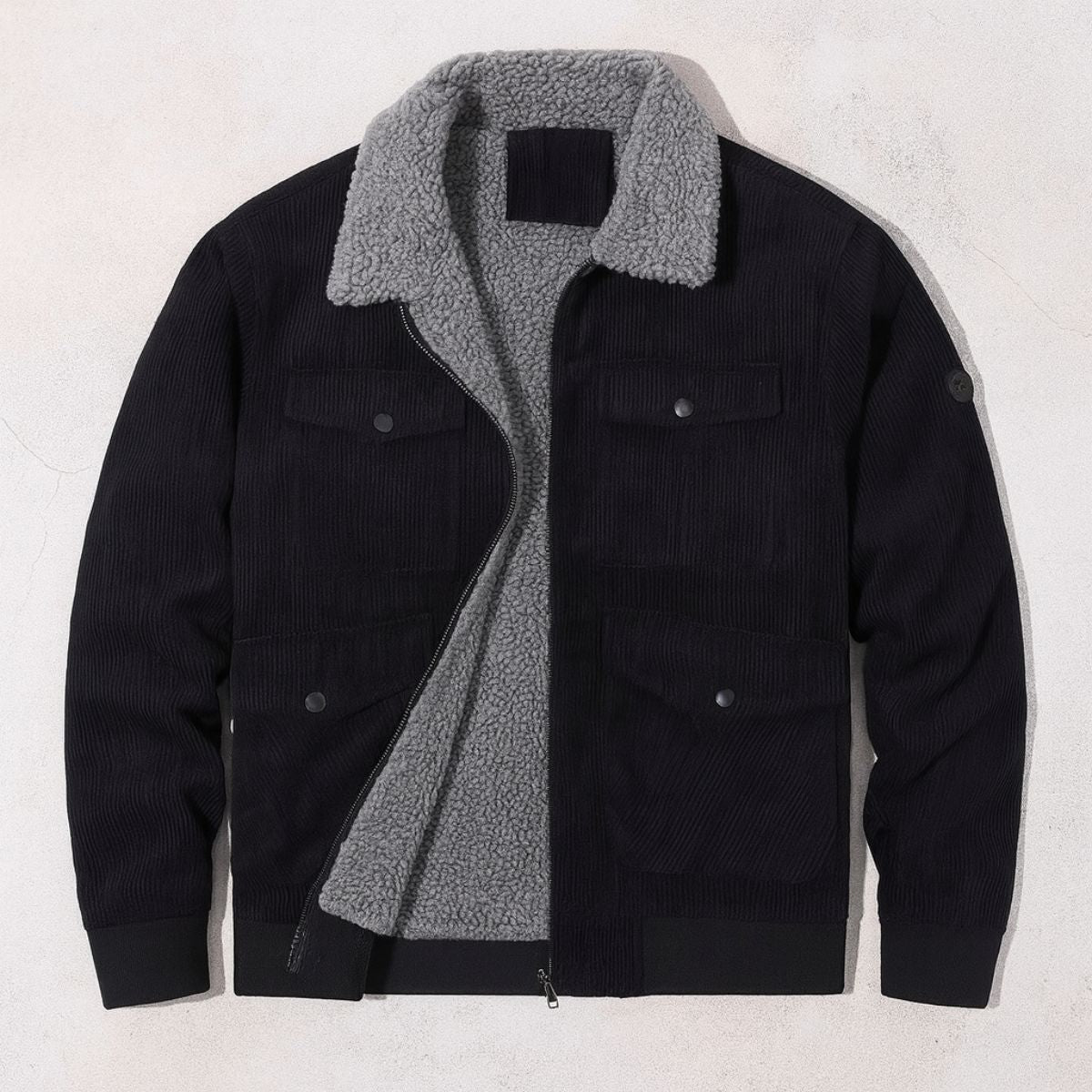 Blake | Men's Sherpa Lined Corduroy Jacket Camel