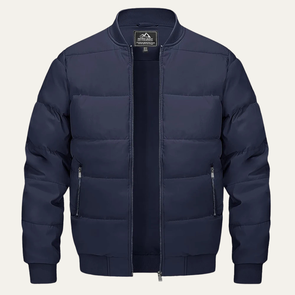 Ezra | Men's Puffer Jacket Black Quilted Zip Up