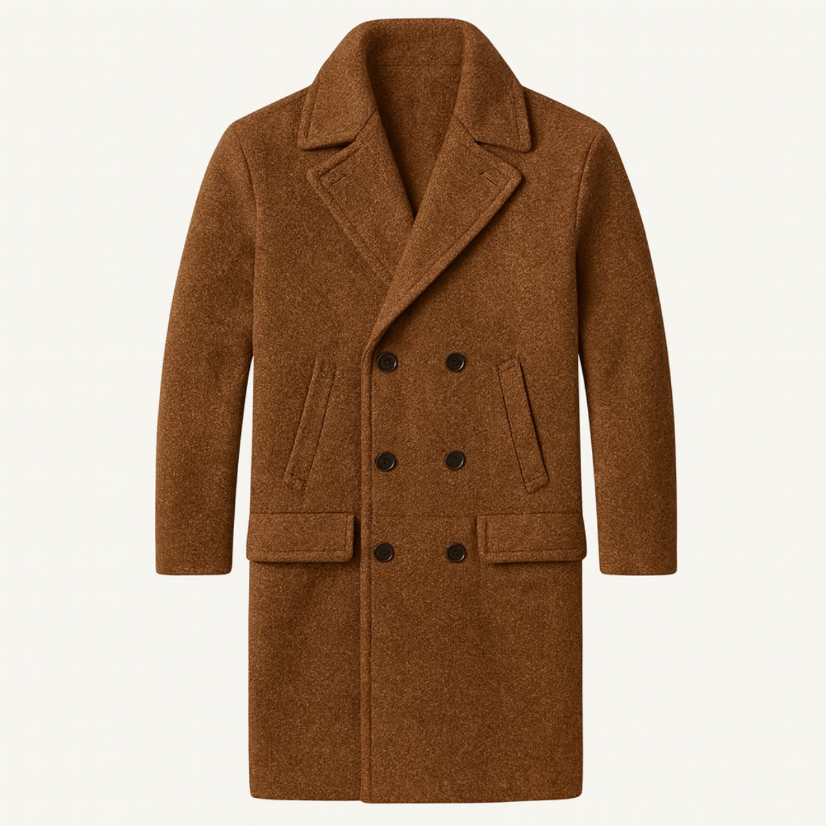 Nash | Men's Double Breasted Wool Coat Brown