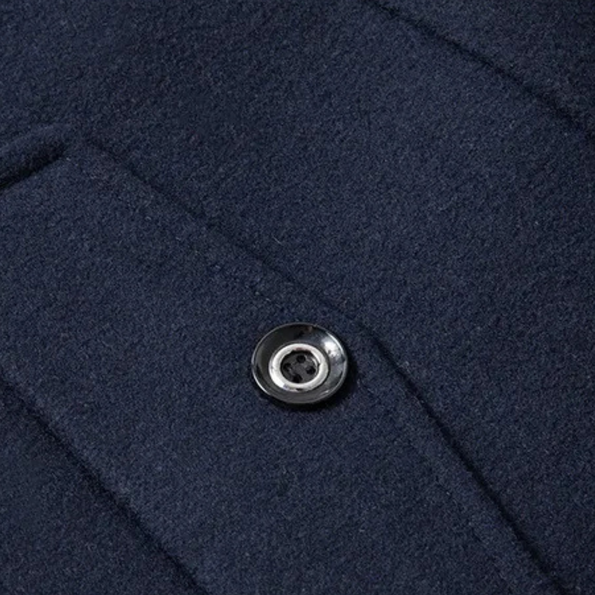Lars | Men's Navy Wool Overcoat Double Breasted Collared