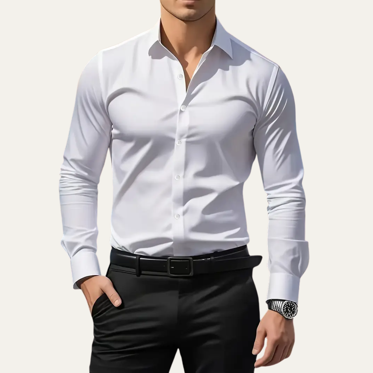 Axel | Men's Dress Shirt Red Slim Fit Long Sleeve