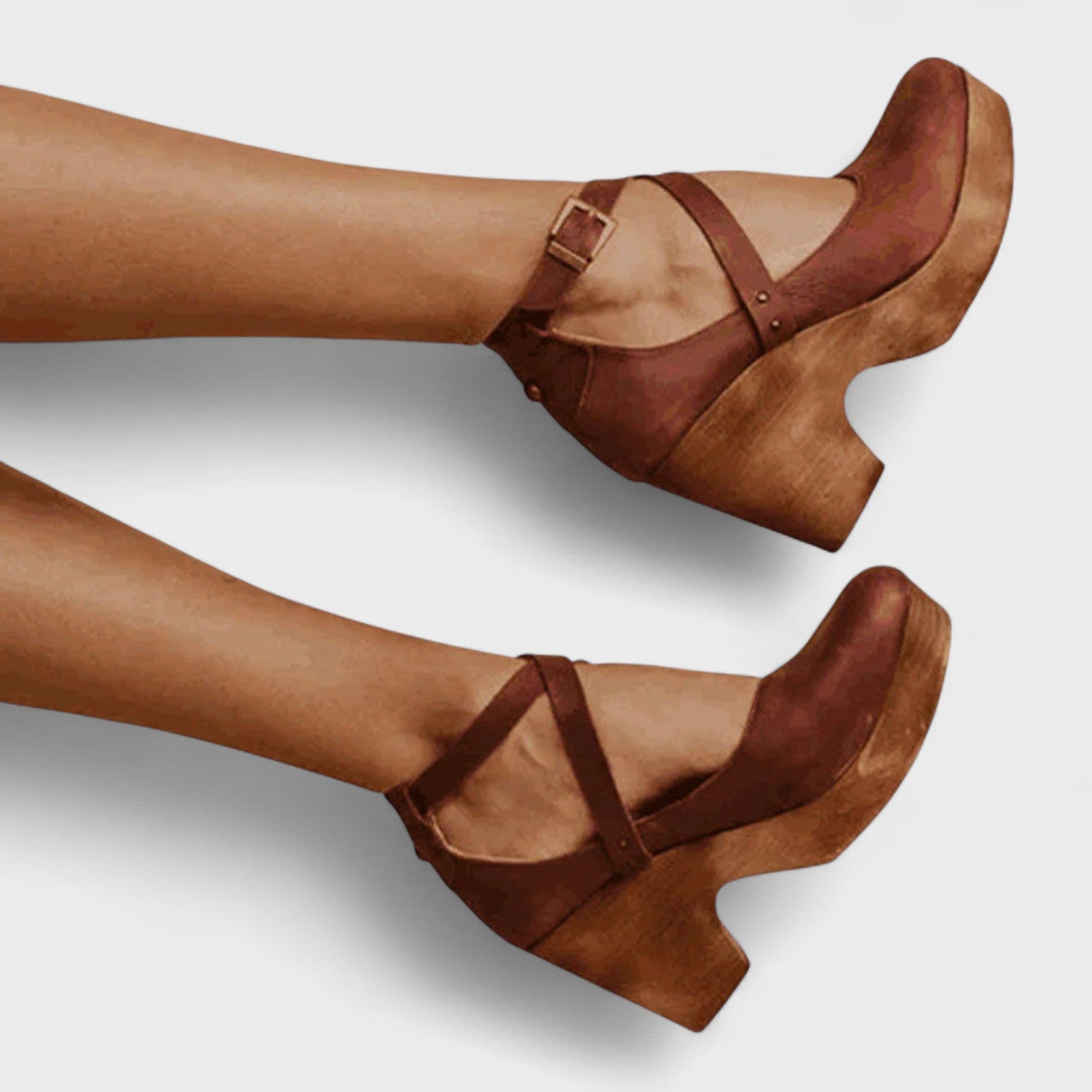 Nola | Women's Platform Mary Jane Wedge Black Leather
