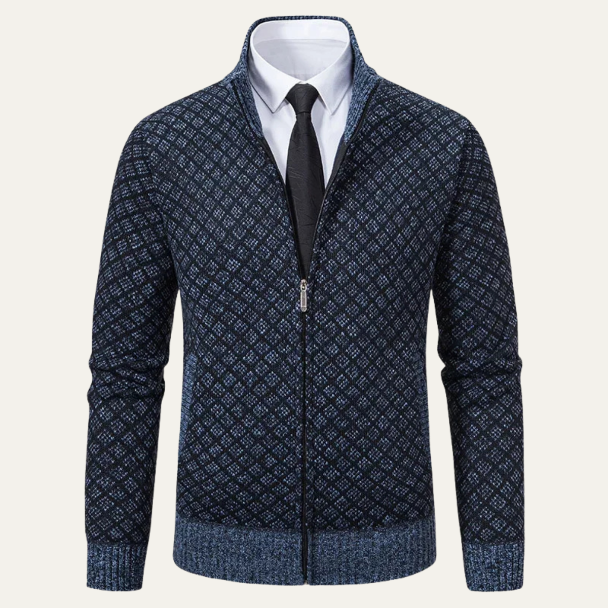Callum | Men's Cardigan Charcoal Gray Zip Up Knit