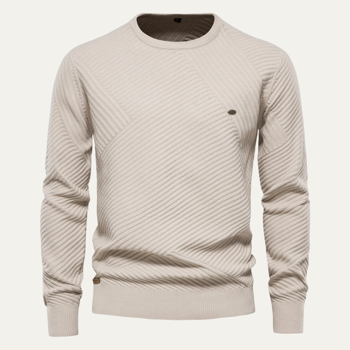 Axel | Men's Crew Neck Sweater Black Textured Knit