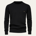 Dama Washington Axel men's crew neck sweater black textured knit - front view