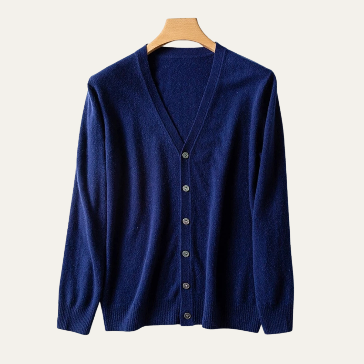 Bram | Men's Crew Neck Cardigan Sweater Camel