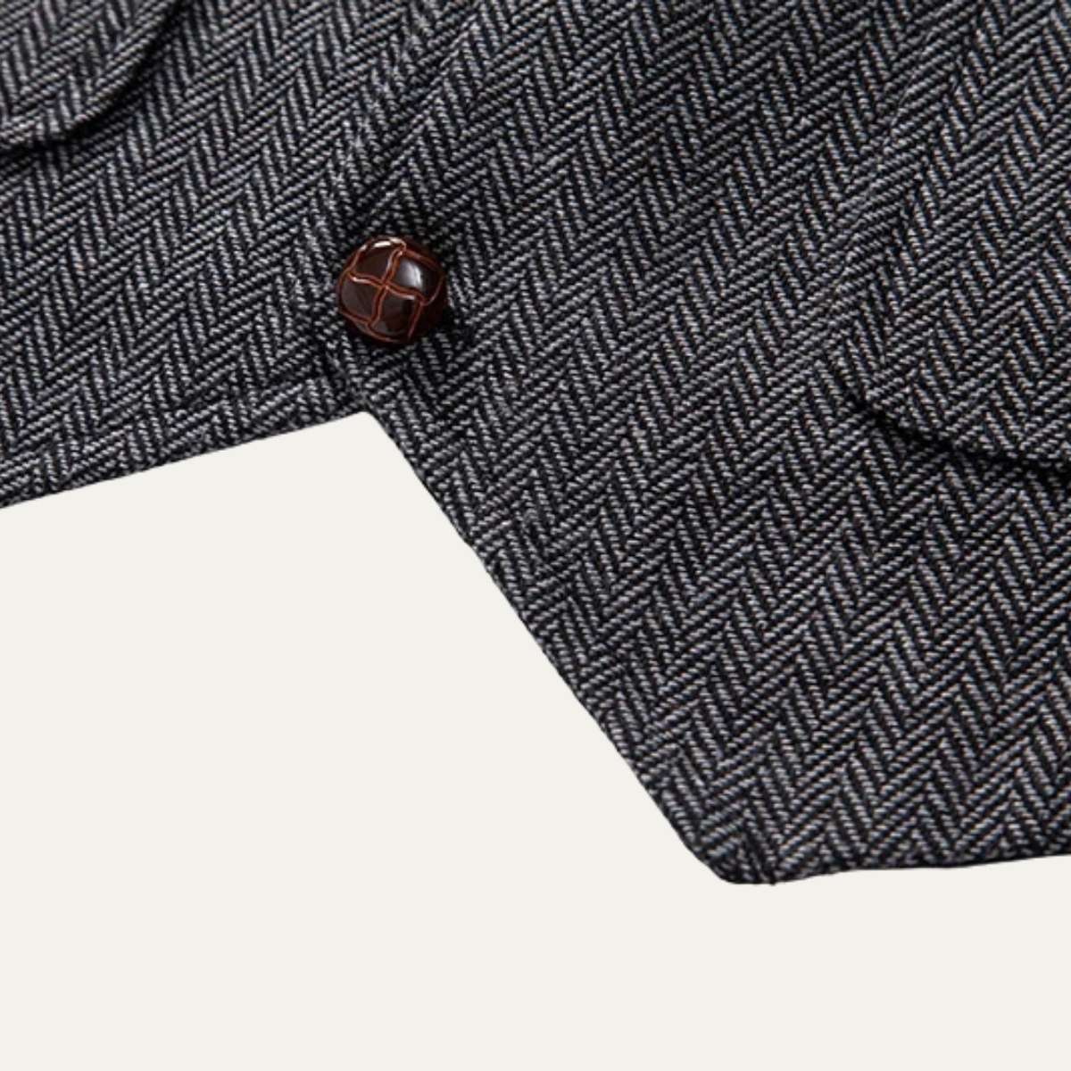 Orson | Men's Herringbone Suit Vest Charcoal Gray With Chain