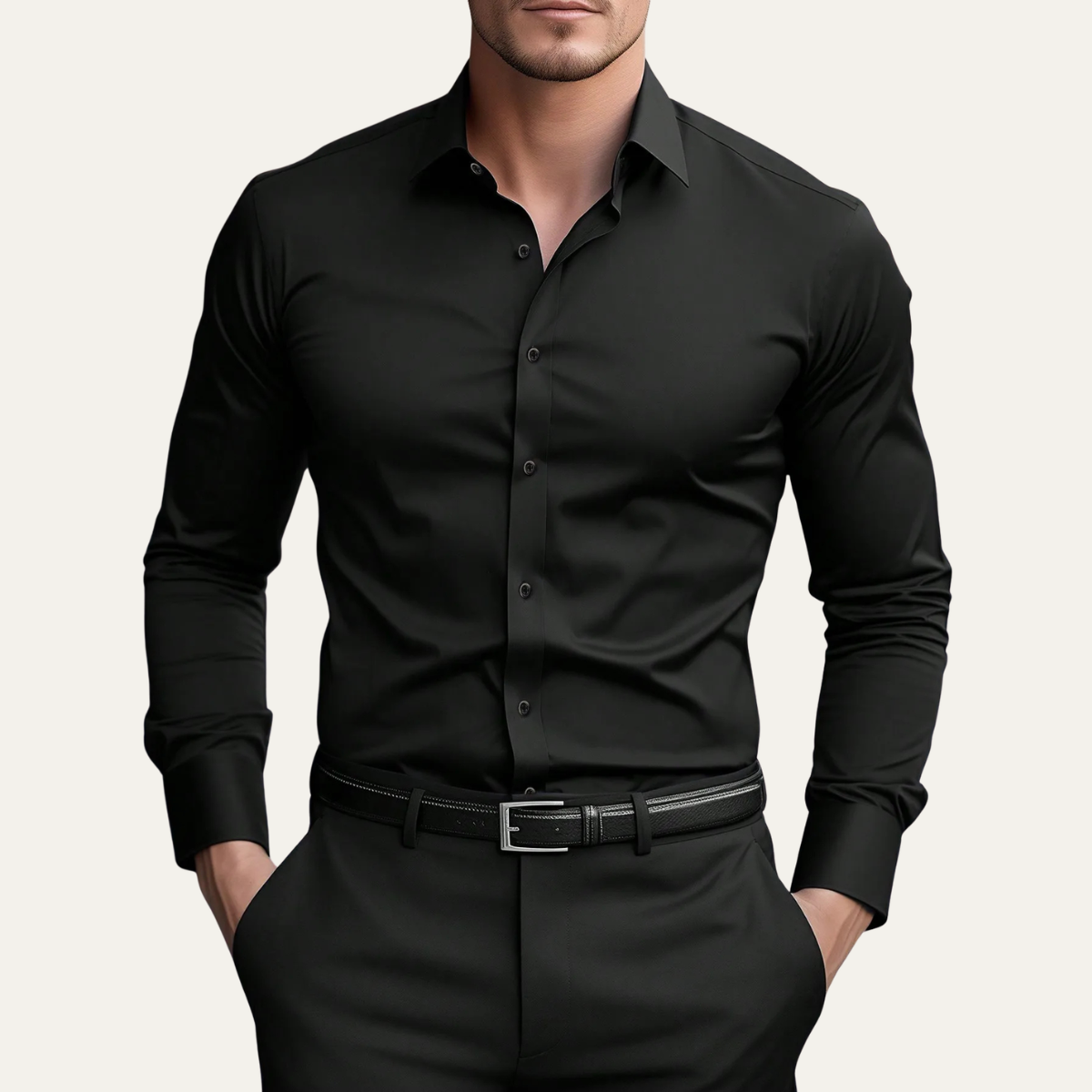 Axel | Men's Dress Shirt Red Slim Fit Long Sleeve