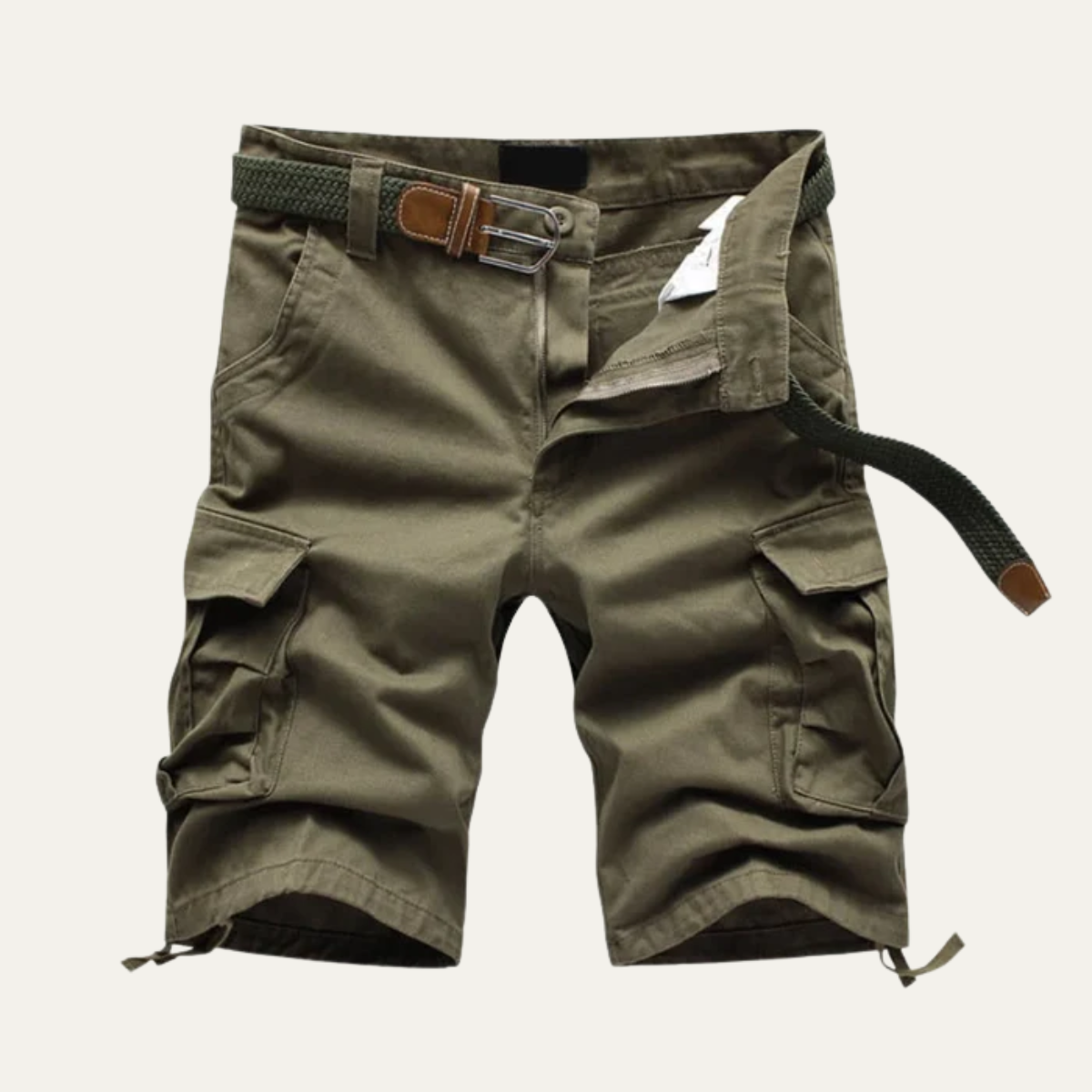 Axel | Men's Cargo Shorts Khaki With Belt