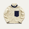 Dama Washington Axel men's fleece jacket cream navy pocket zip up - front view