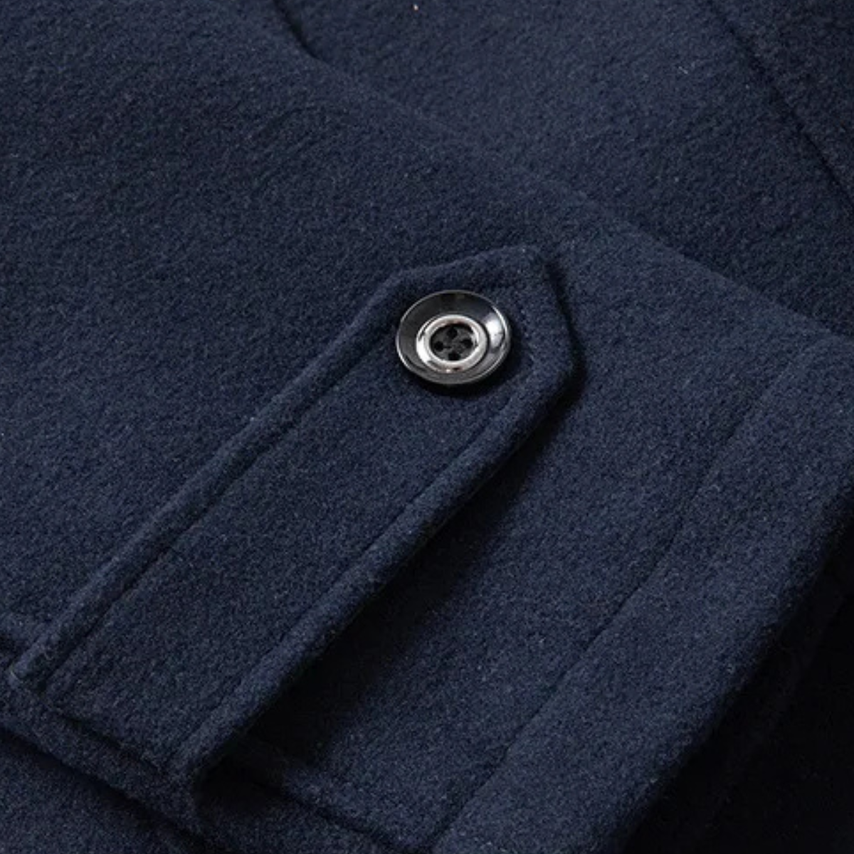 Lars | Men's Navy Wool Overcoat Double Breasted Collared