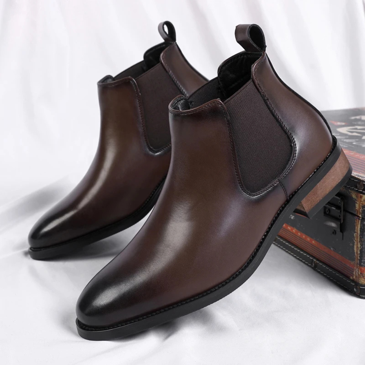 Axel | Men's Smart Leather Chelsea Boots Black