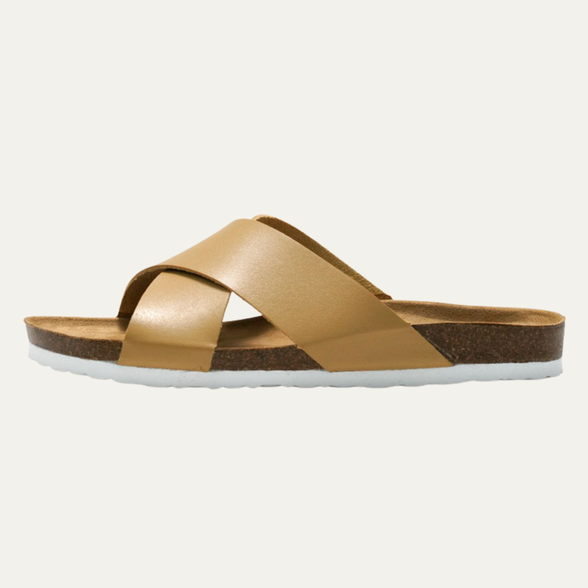 Dama Washington Lucca men's classic leather slide sandals yellow - front view
