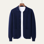 Dama Washington Bram men's smart casual knit cardigan gray button front pockets - view 3
