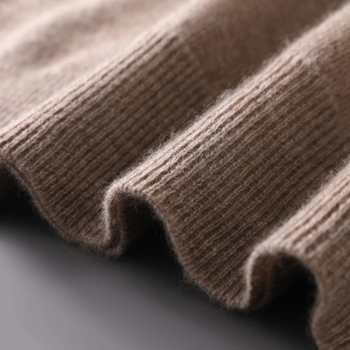 Bram | Men's Quarter Zip Sweater Brown Camel Crew Neck