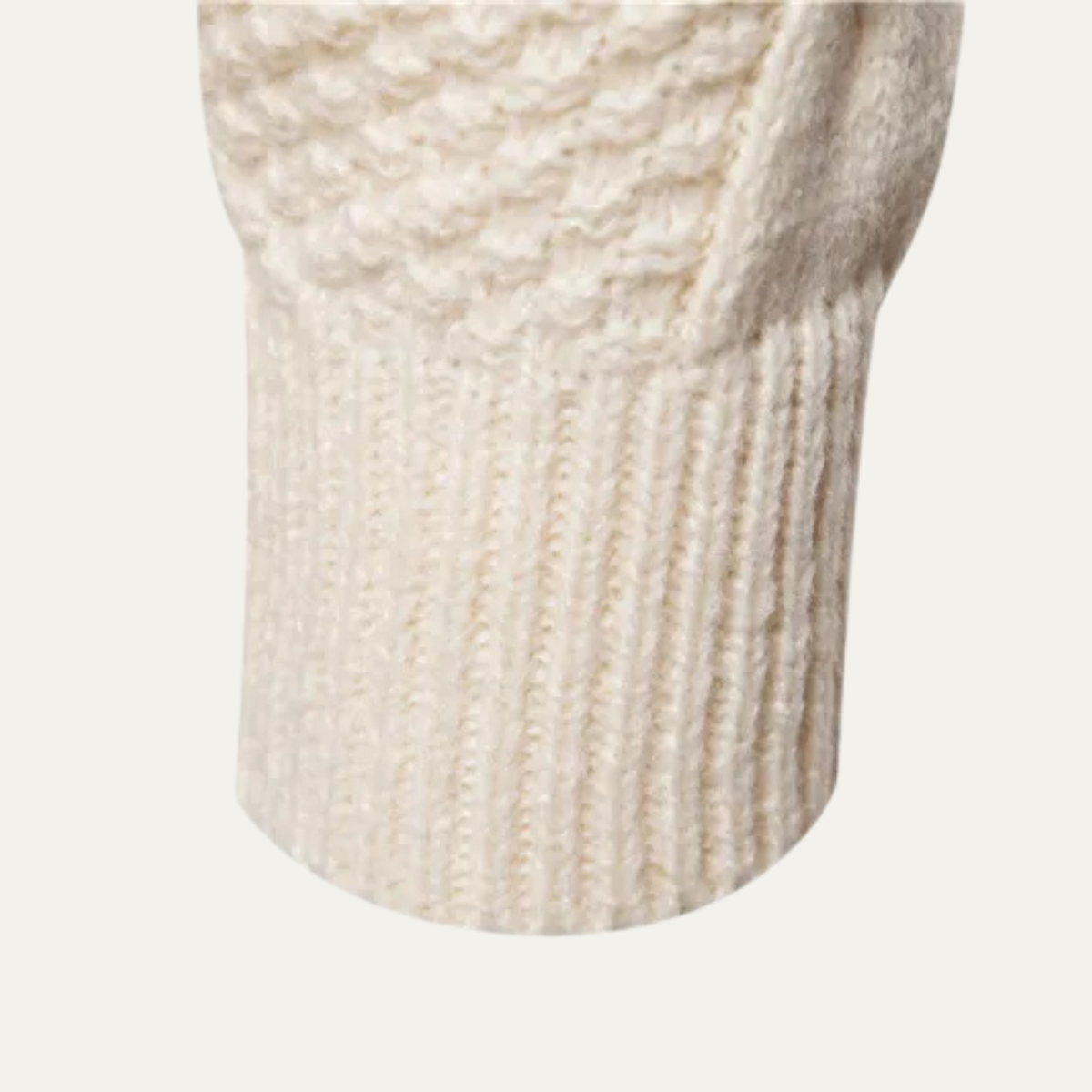 Jasper | Men's Cable Knit Sweater Cream Crew Neck