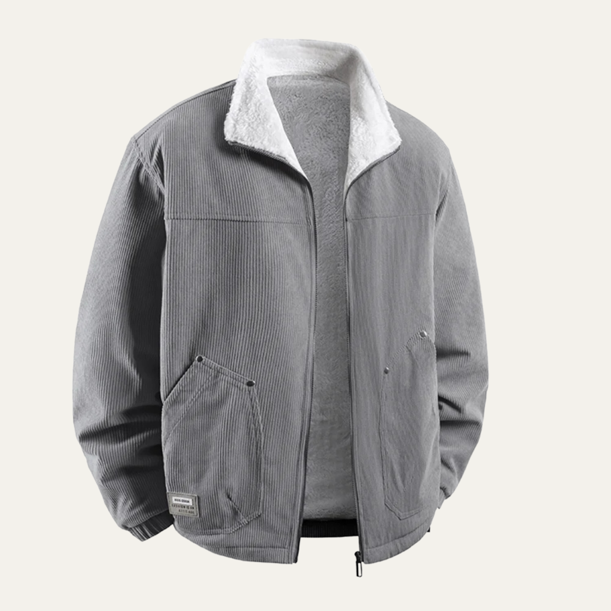 Jasper | Men's Corduroy Fleece Jacket Olive Sherpa Lined