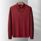 Dama Washington Axel men's v neck sweater cream ribbed sleeves - view 2