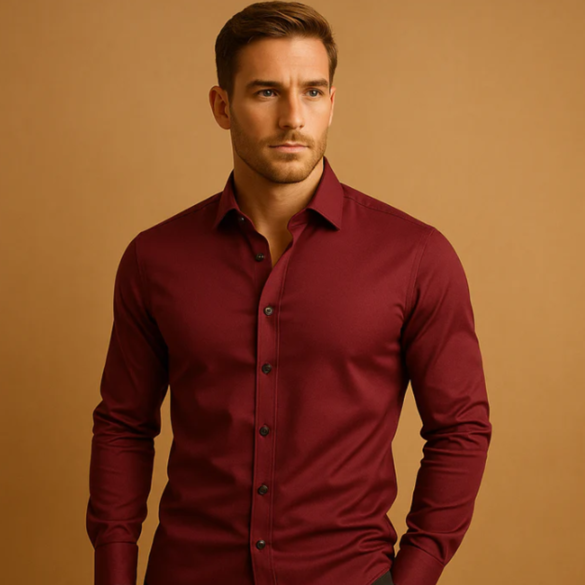 Finn | Men's Dress Shirt Teal Long Sleeve Fitted