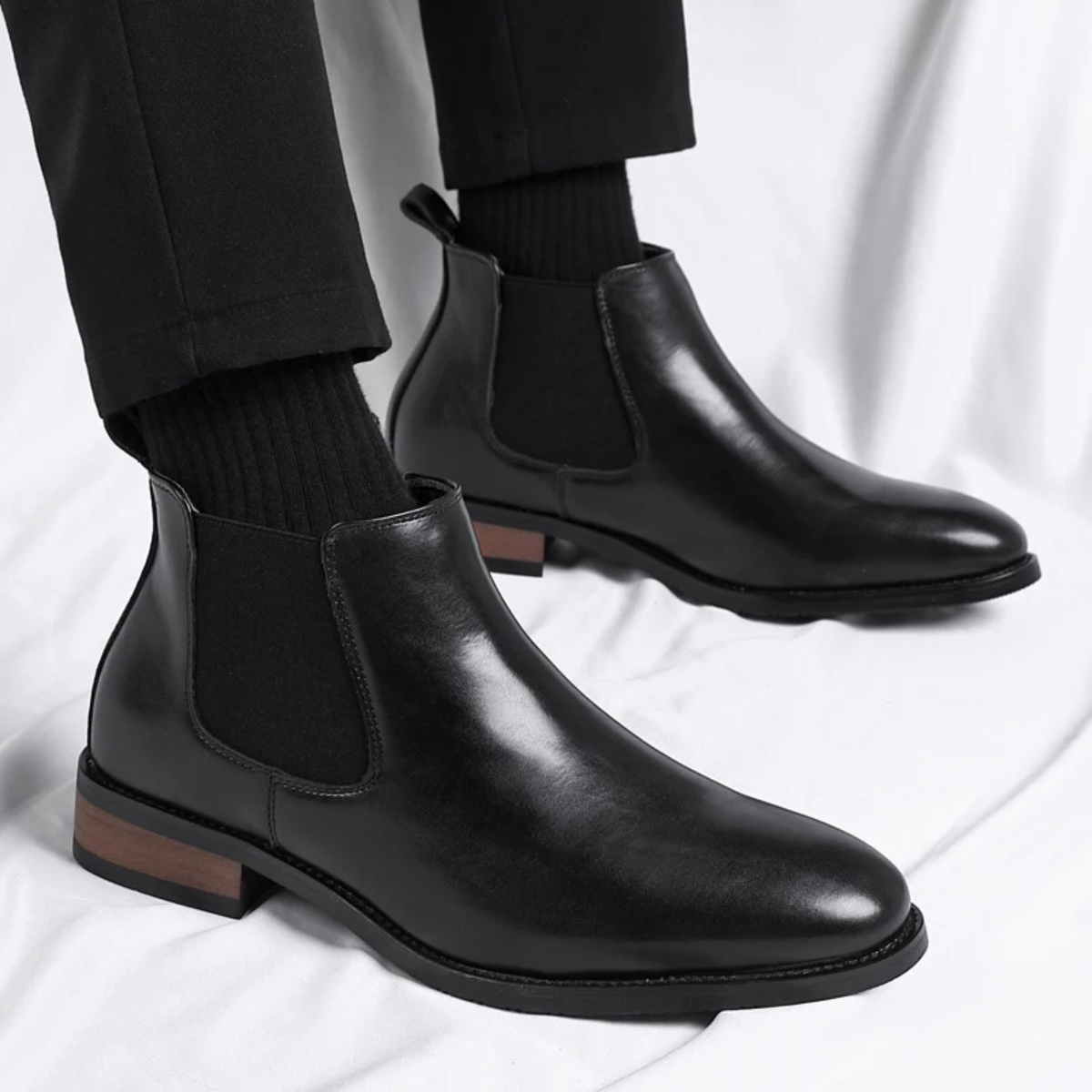 Axel | Men's Smart Leather Chelsea Boots Black