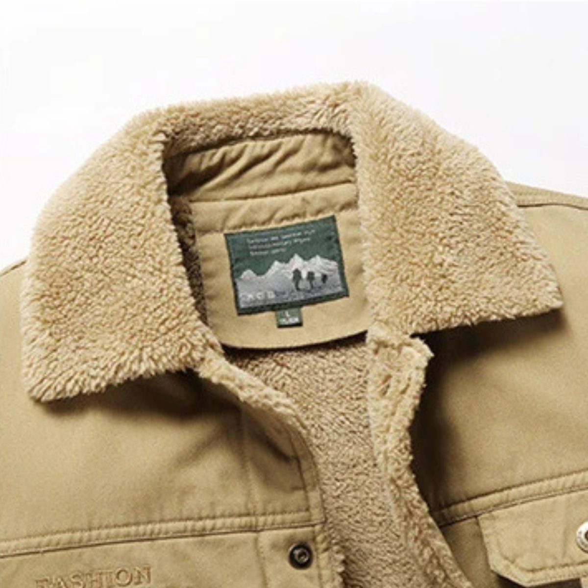 Voss | Men's Sherpa Fleece Lined Jacket Beige Outdoor