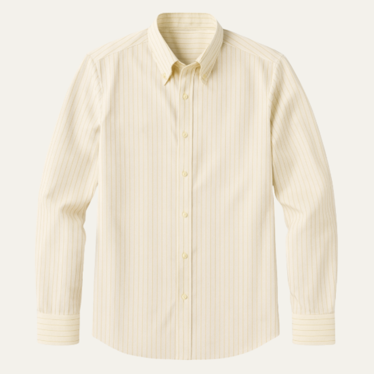 Jasper | Men's Cream Pinstripe Button Up Dress Shirt Long Sleeve