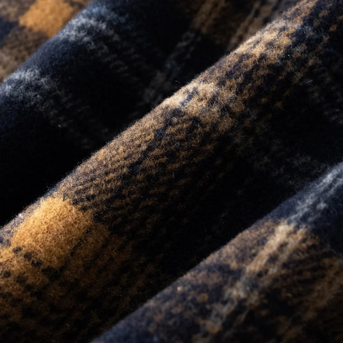 Ash | Men's Casual Plaid Flannel Shirt Navy Brown