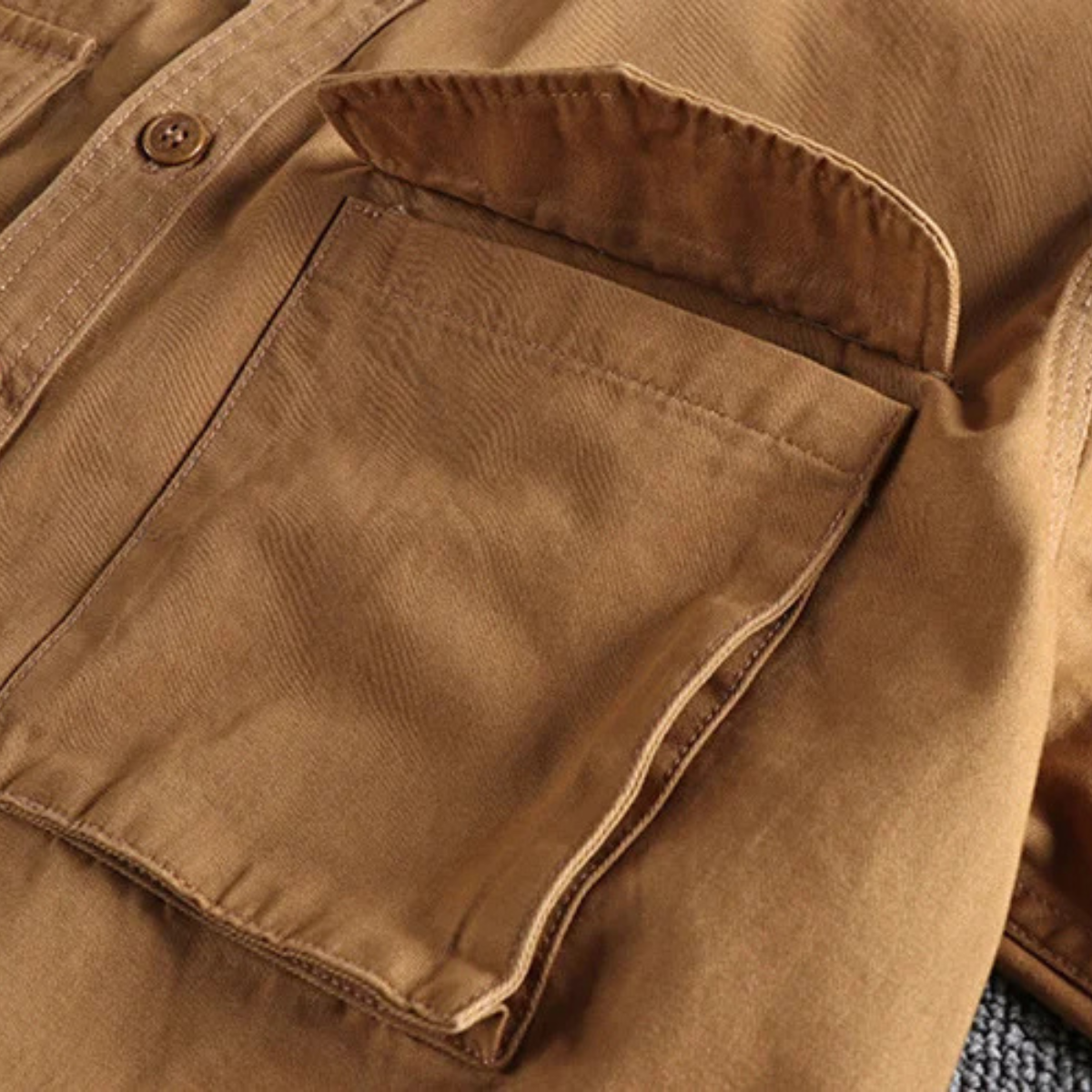 Axel | Men's Utility Canvas Shirt Jacket Tan
