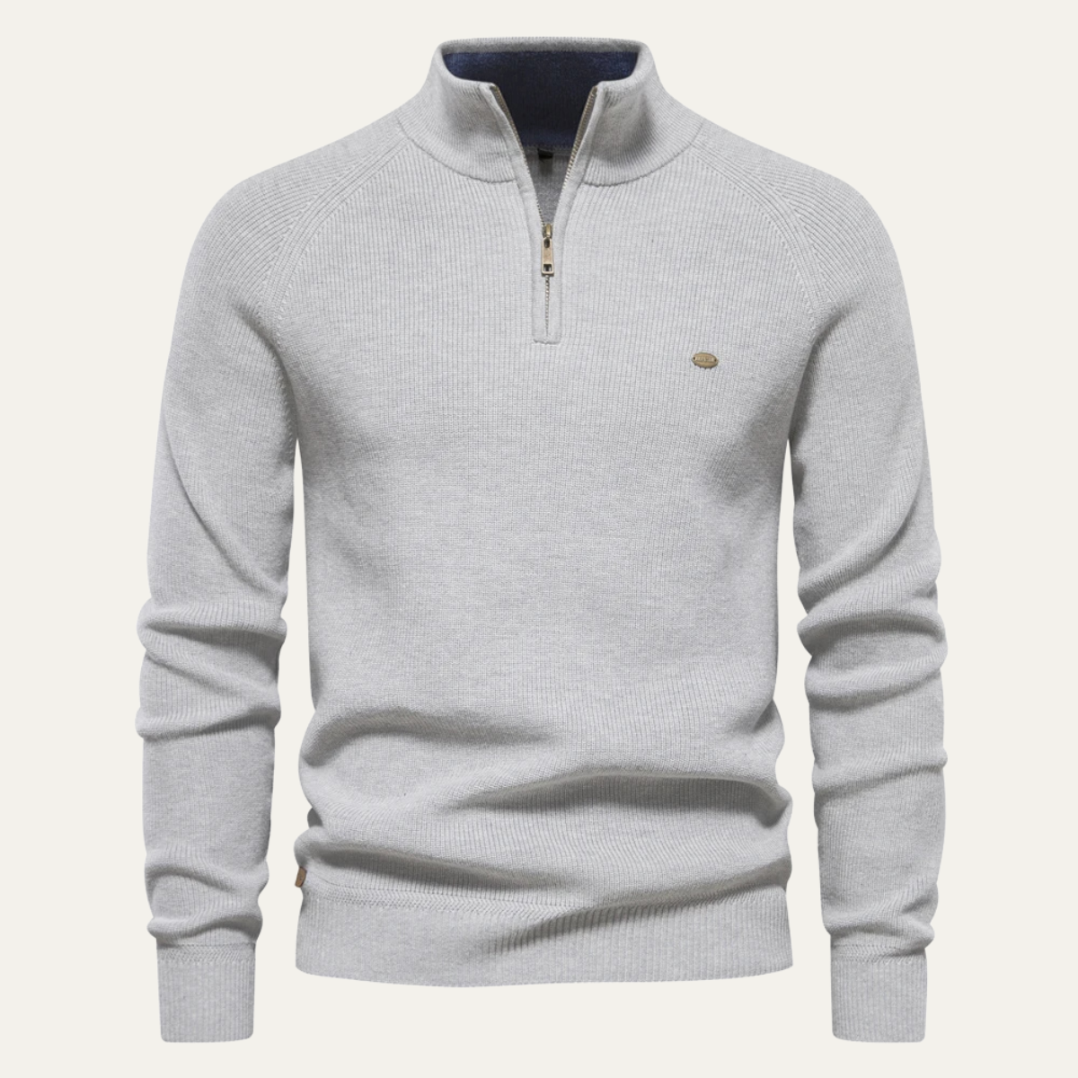 Blake | Men's Quarter Zip Sweater Black Ribbed Knit