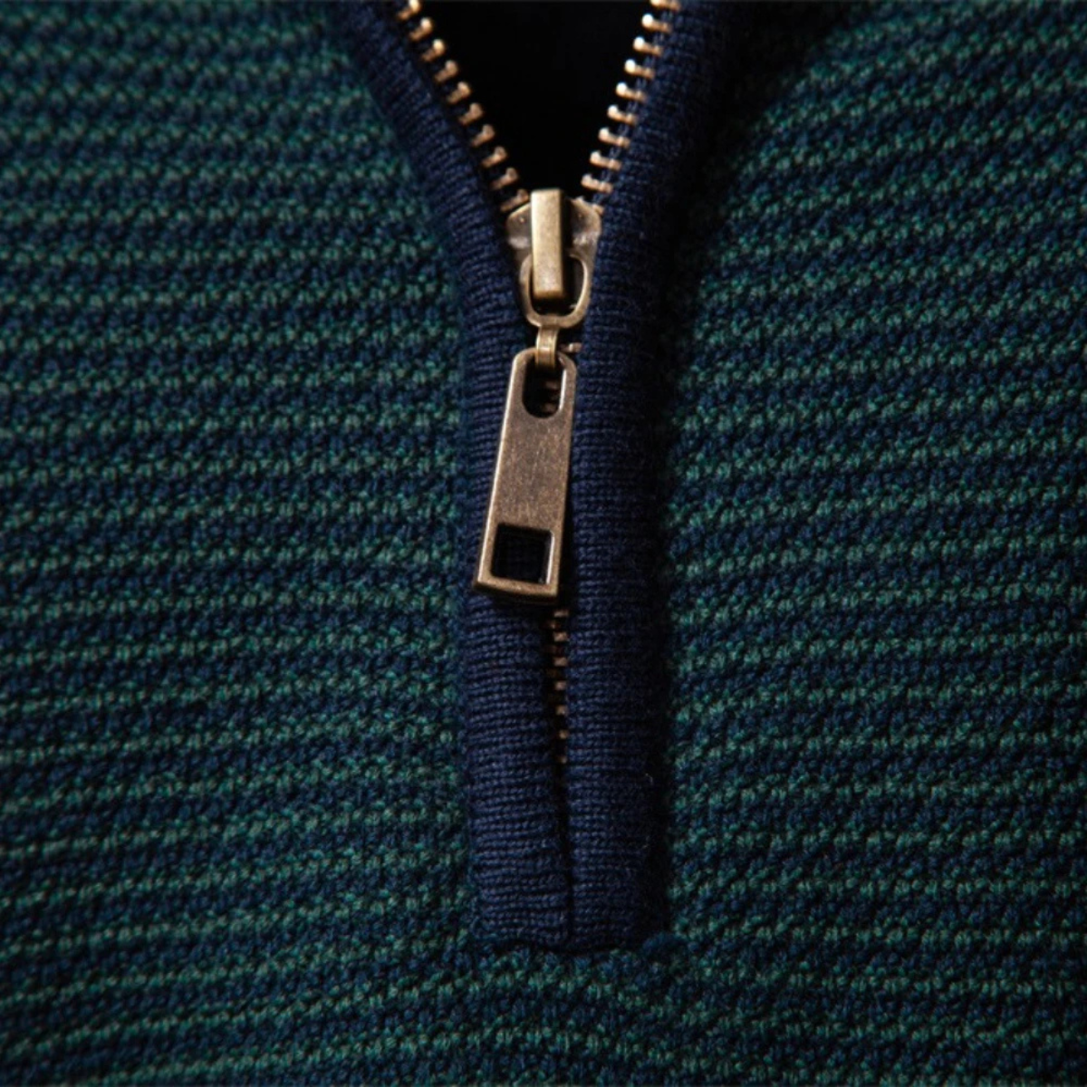 Nash | Men's Quarter Zip Sweater Navy Teal Color Block Knit