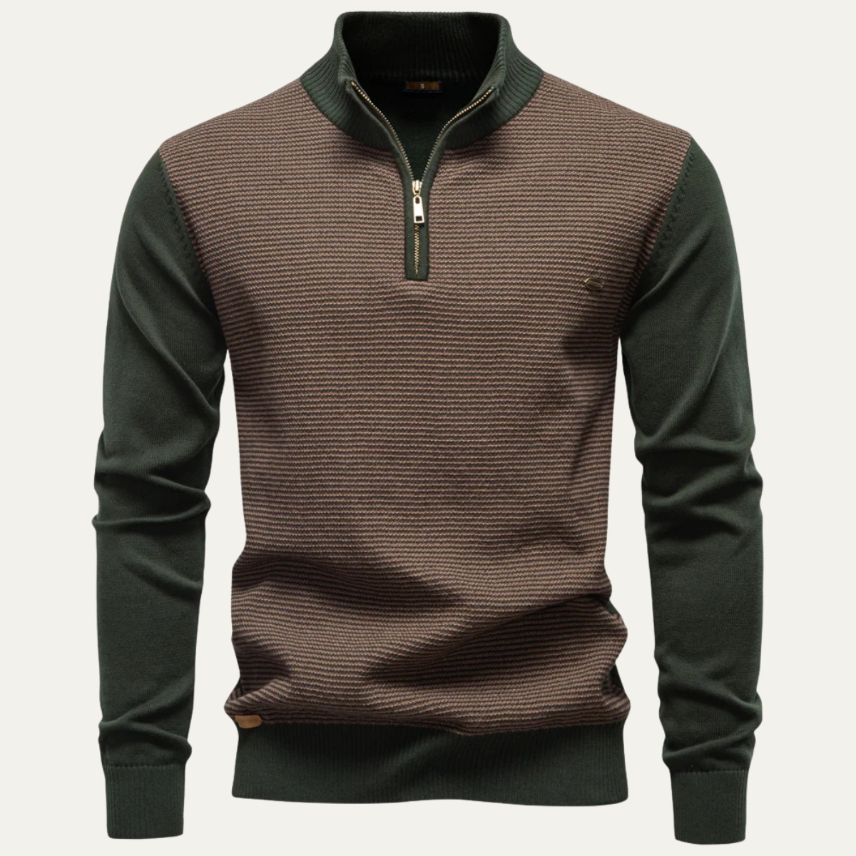 Nash | Men's Quarter Zip Sweater Navy Teal Color Block Knit