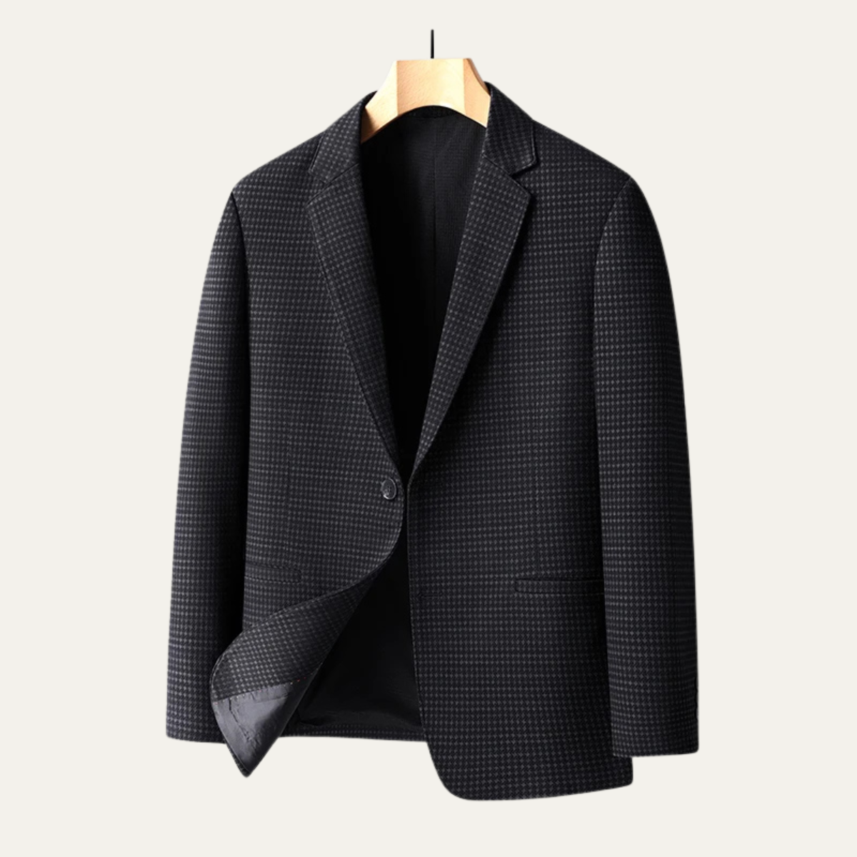 Wyatt | Men's Houndstooth Blazer Gray Checkered Smart Casual