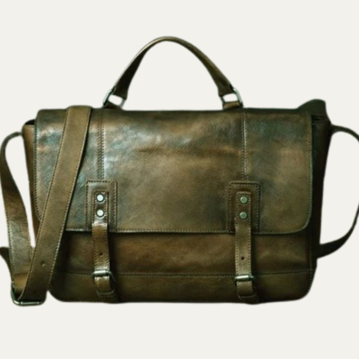 Dama Washington Cahors vintage leather crossbody bag dark brown - front view