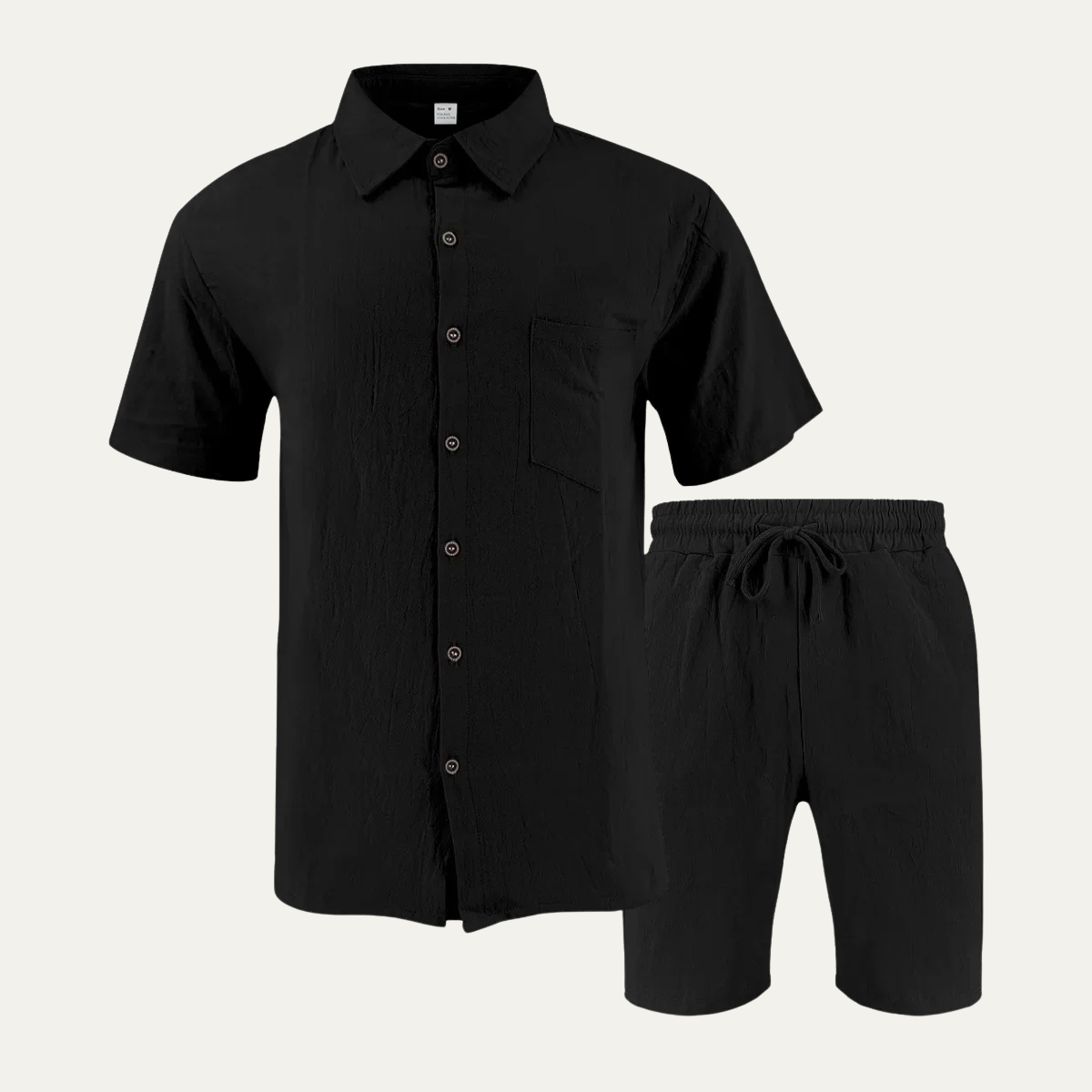 Kai | Men's Sweatsuit Black Short Sleeve Shirt Shorts Set