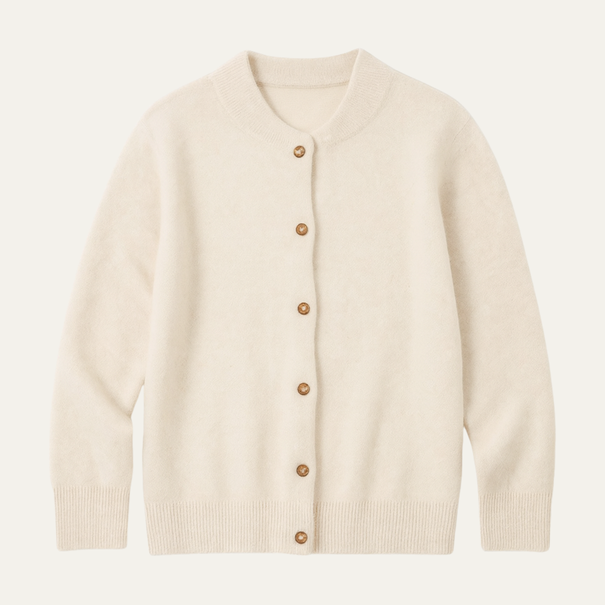 Ashby | Men's Cream Button Cardigan Sweater Long Sleeve Knit