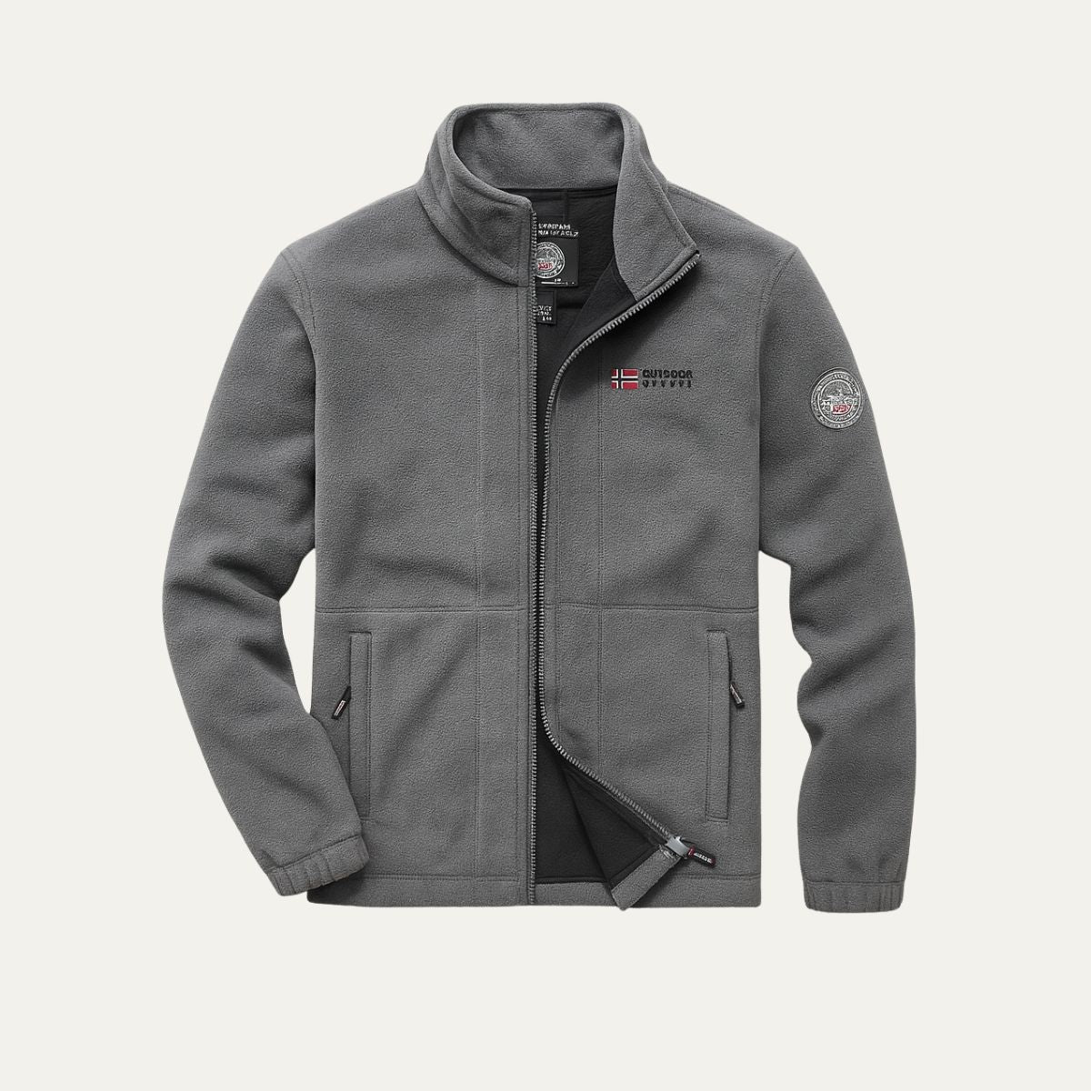 Axel | Men's Fleece Jacket Black Zip Up Lightweight